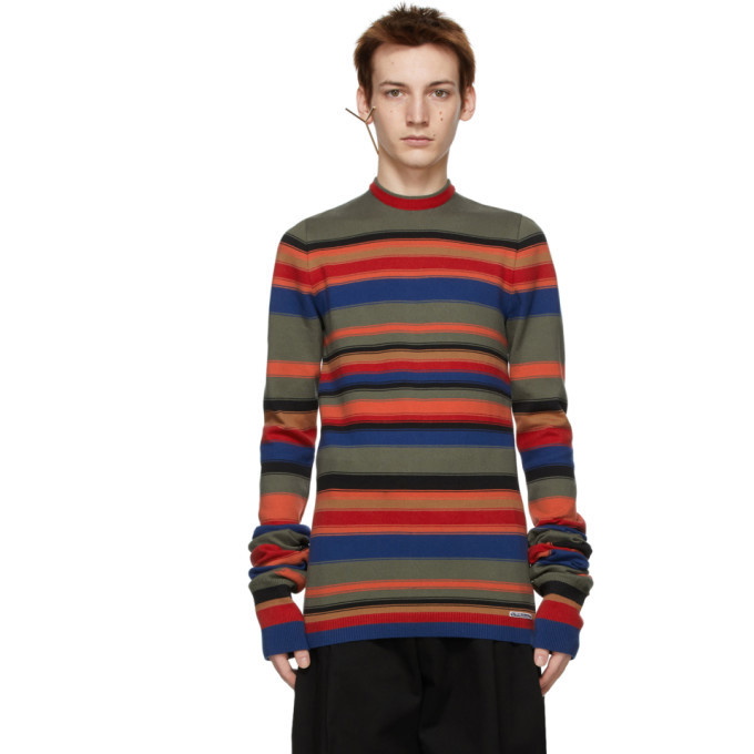 Photo: Y/Project Multicolor Retro Rainbow Maxi Sleeve Sweater