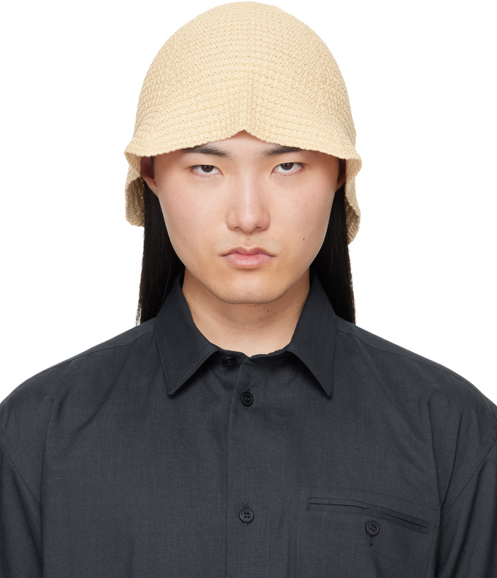 Photo: HOMME PLISSÉ ISSEY MIYAKE Off-White Crochet Hat