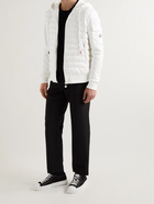 Moncler - Quilted Nylon-Panelled Cotton-Jersey Hooded Down Jacket - White