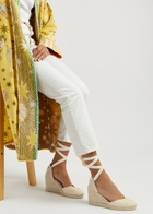 Castañer Chiara 80 Canvas Wedge Espadrilles Ivory