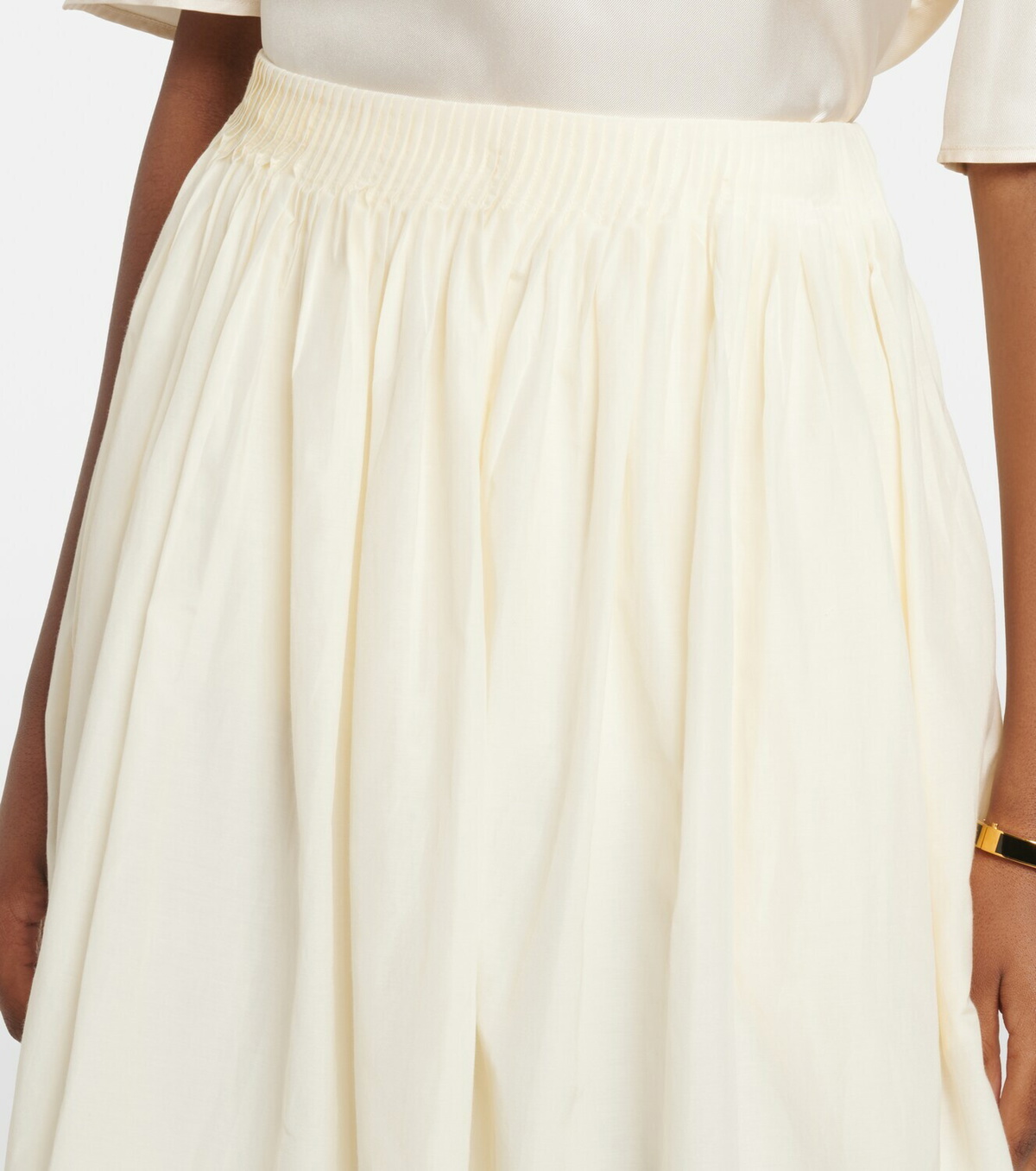 Loulou de Saison Naya gathered cotton and silk maxi skirt