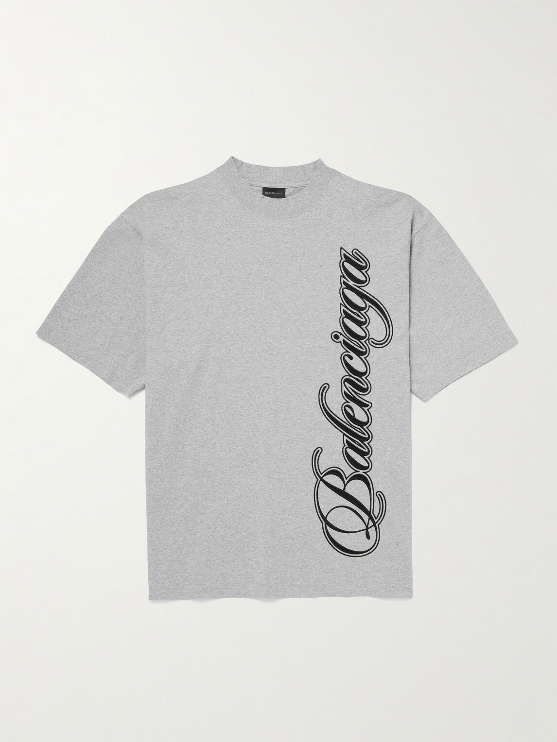 Balenciaga - Logo-Embroidered Cotton-Jersey T-Shirt - Gray Balenciaga