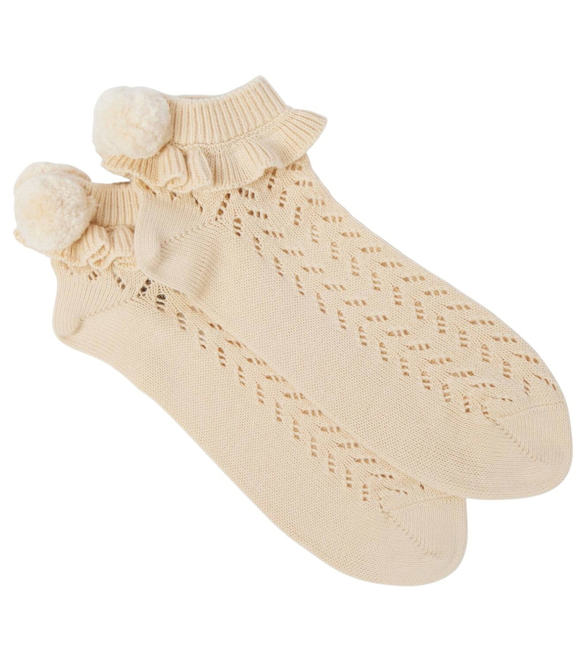 タイツ・ソックス VALENTINO GARAVANI Cream Stretch Lace Socks VALENTINO GARAVANI Stretch-corded lace tights | NET-A-PORTER