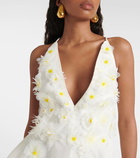 Zimmermann Daisy floral-appliqué linen and silk minidress