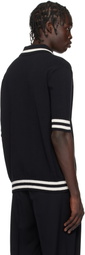 Balmain Black Cotton-Linen Polo