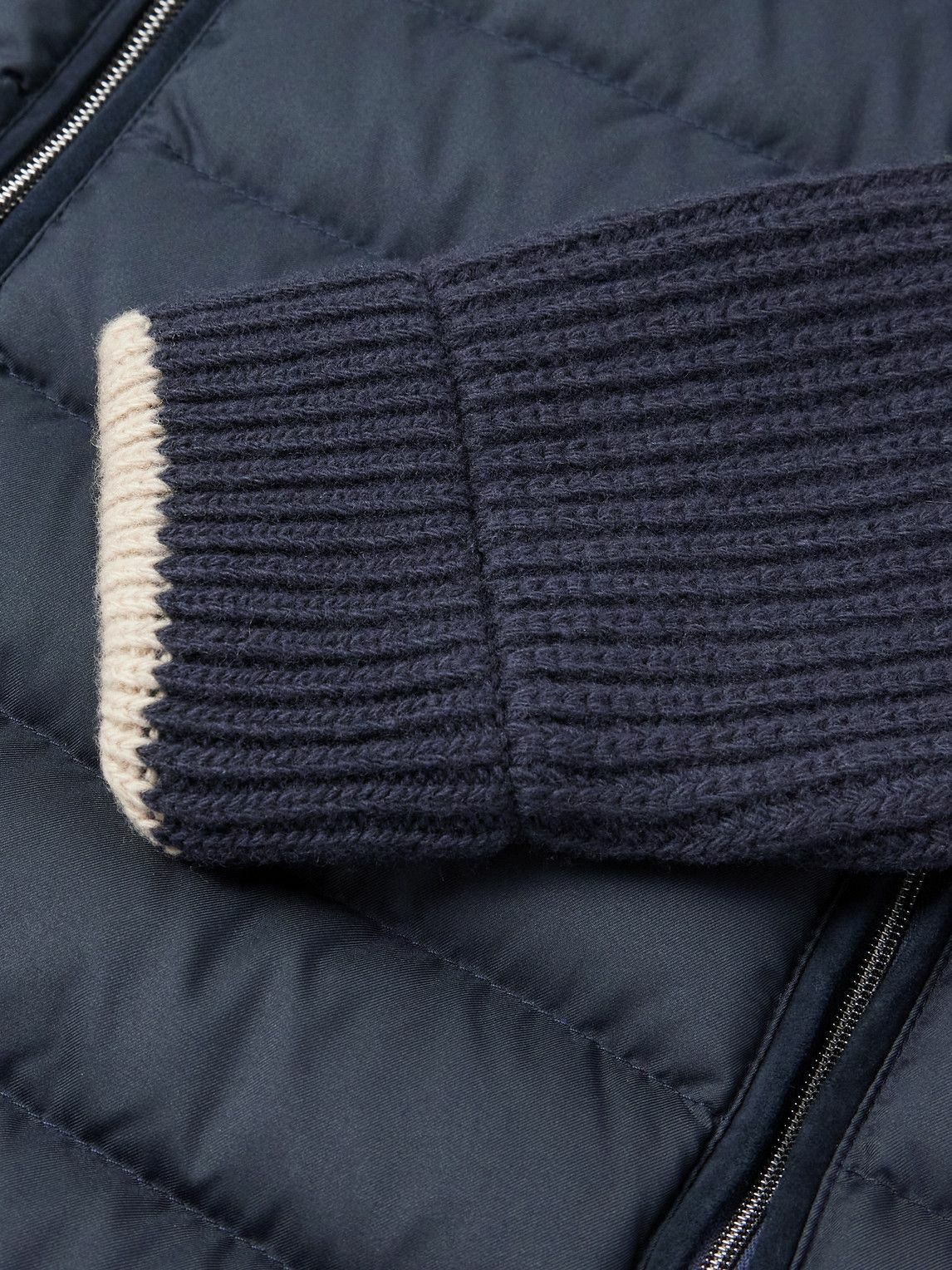 Herno - Slim-Fit Wool and Quilted Shell Down Jacket - Blue
