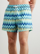 Missoni - Straight-Leg Mid-Length Striped Swim Shorts - Blue