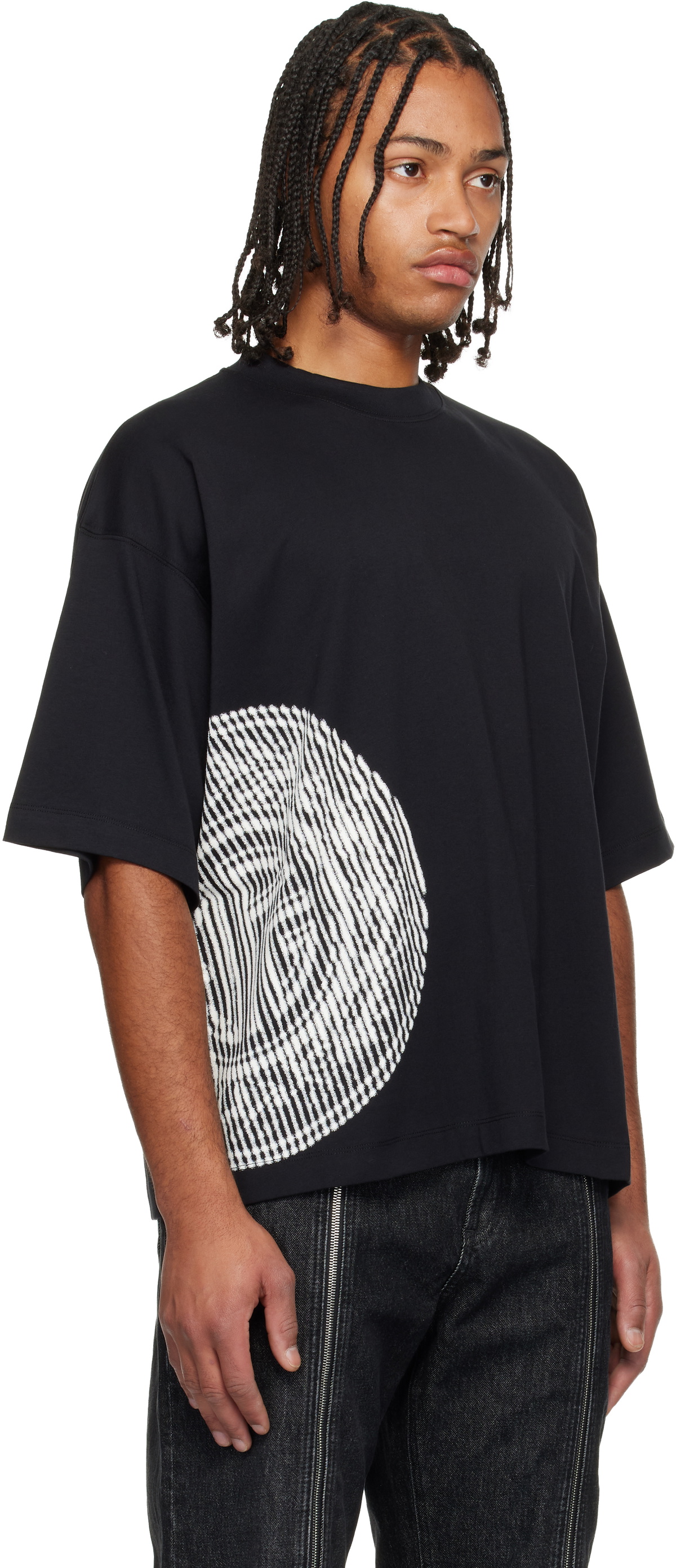 Jean Paul Gaultier Black 'JPG' Laurier Stamp T-shirt