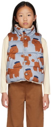 TINYCOTTONS Kids Blue Tiny Poodle Puffer Vest