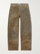 AGOLDE - Afton Stone-Washed Straight-Leg Jeans - Brown