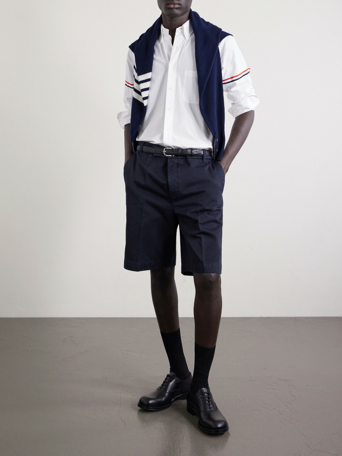 Thom Browne - Straight-Leg Cotton-Twill Shorts - Blue
