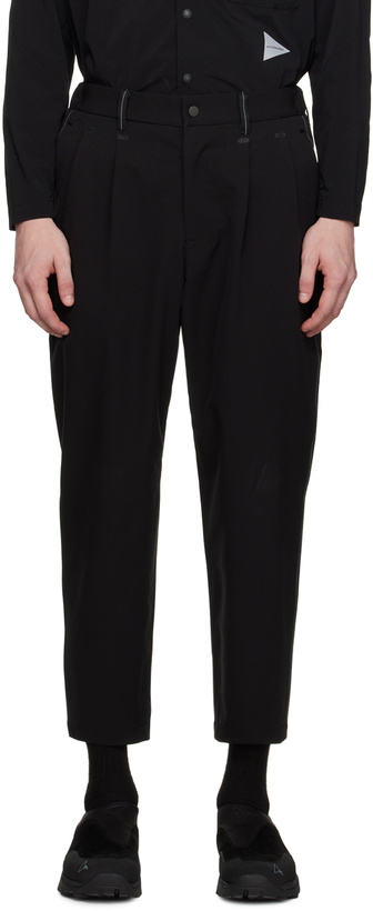 Photo: and wander Black Plain Tapered Trousers