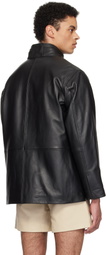 Sunflower Black Fatigue Leather Jacket