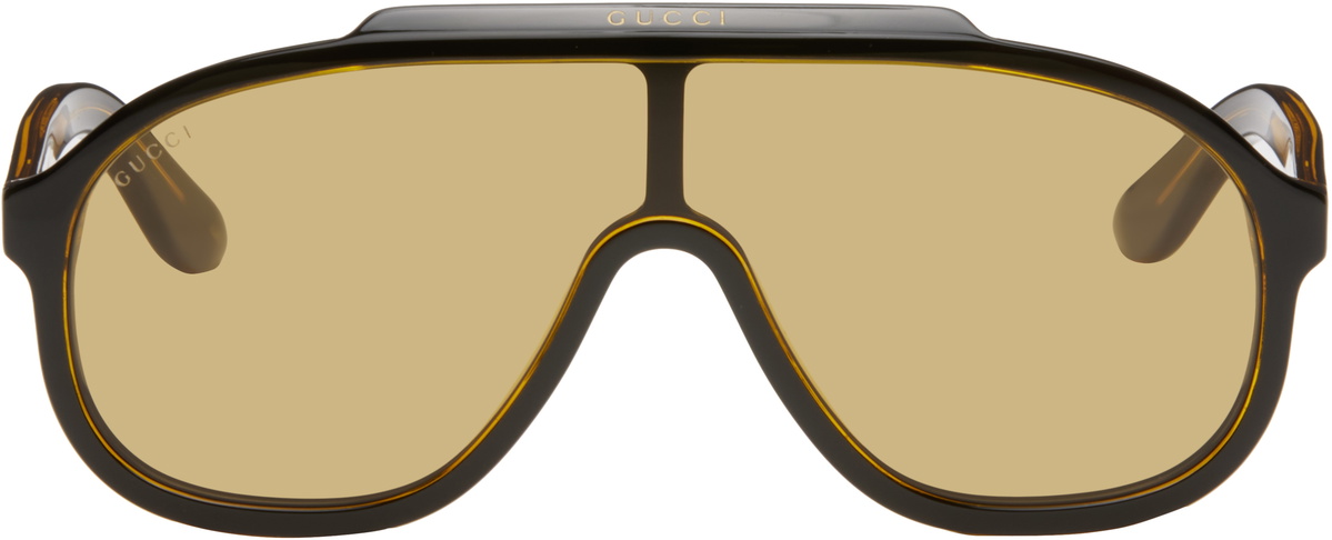 Gucci Brown Shield Sunglasses
