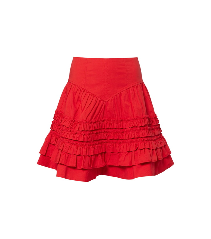 Photo: Ganni Ruffled cotton-blend miniskirt