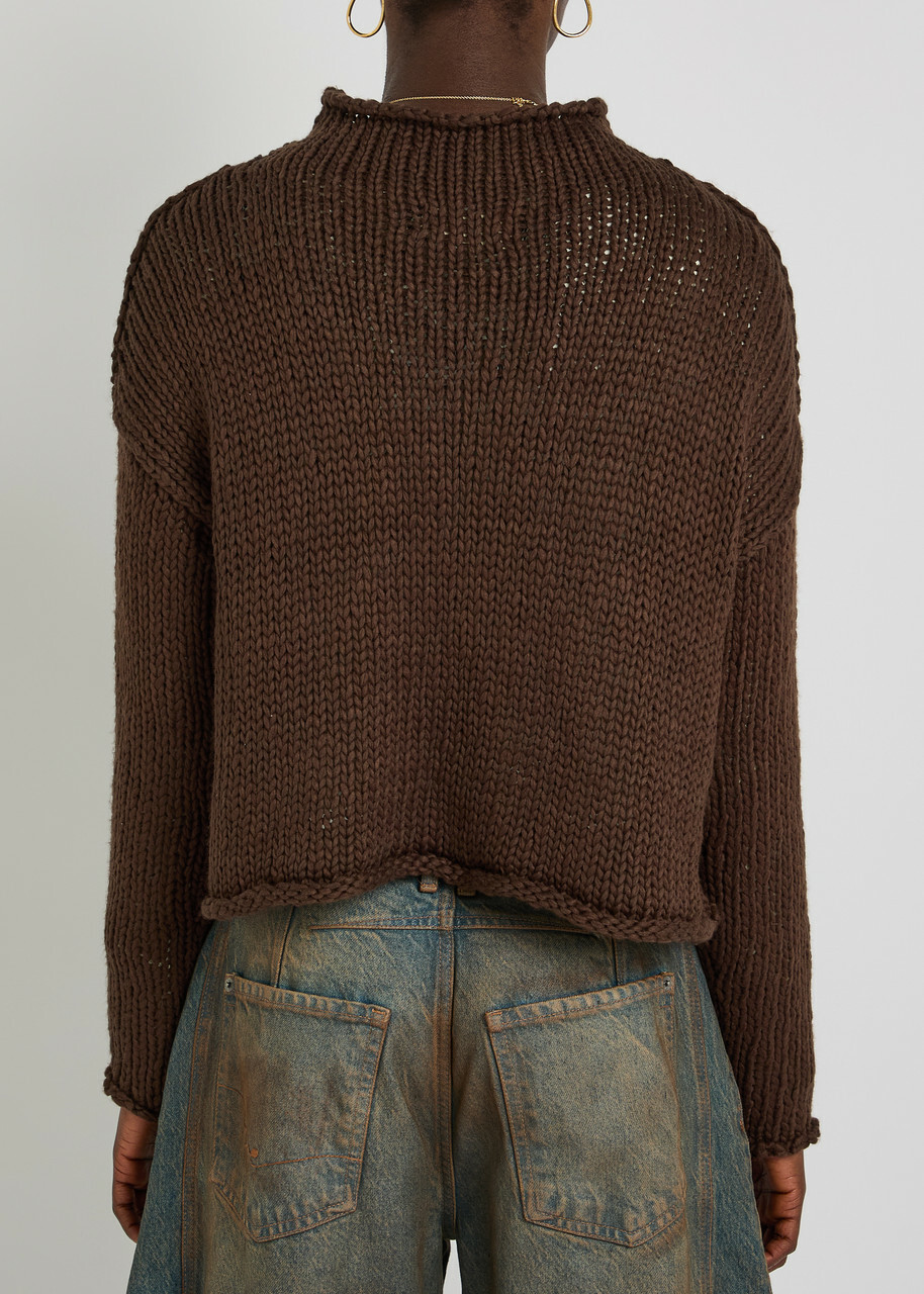 Free People Opal Cotton-blend Jumper Brown