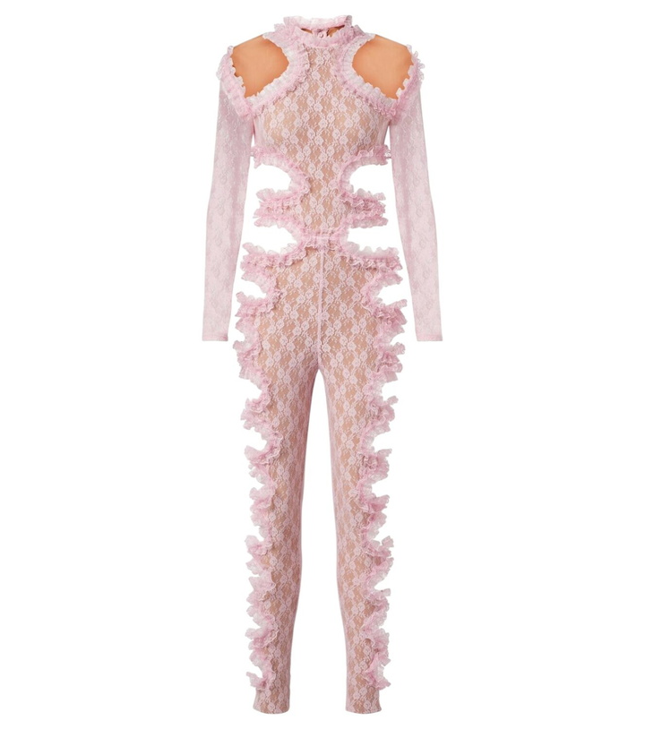 Photo: Self-Portrait x Christopher Kane cutout lace catsuit