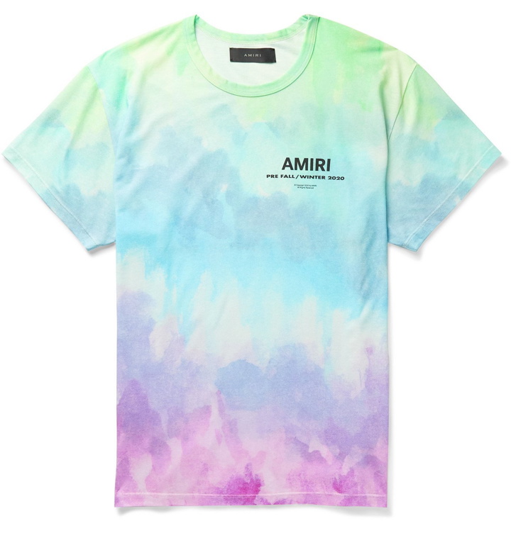 Photo: AMIRI - Logo-Print Tie-Dyed Jersey T-Shirt - Multi