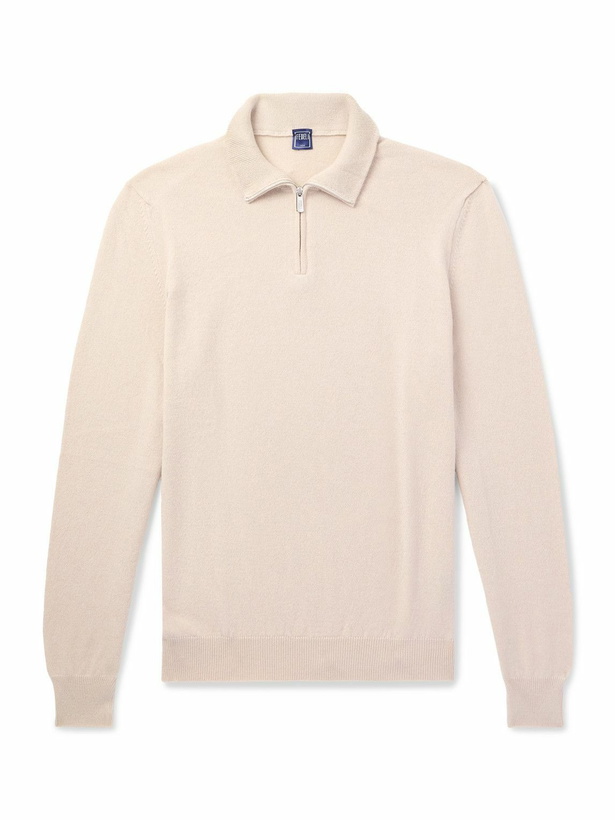 Photo: FEDELI - Favonio Slim-Fit Cashmere Half-Zip Sweater - Neutrals