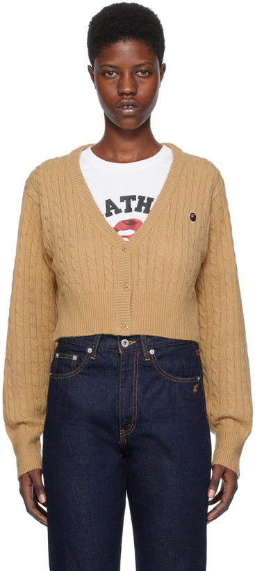 Photo: BAPE Tan Cropped Cardigan