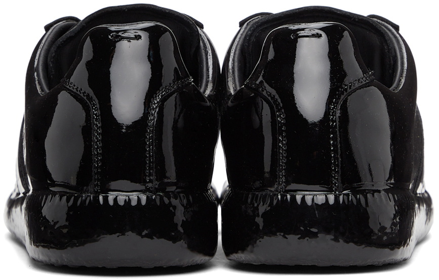 Maison Margiela Black Coated Leather Replica Sneakers Maison