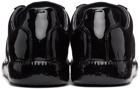 Maison Margiela Black Coated Leather Replica Sneakers