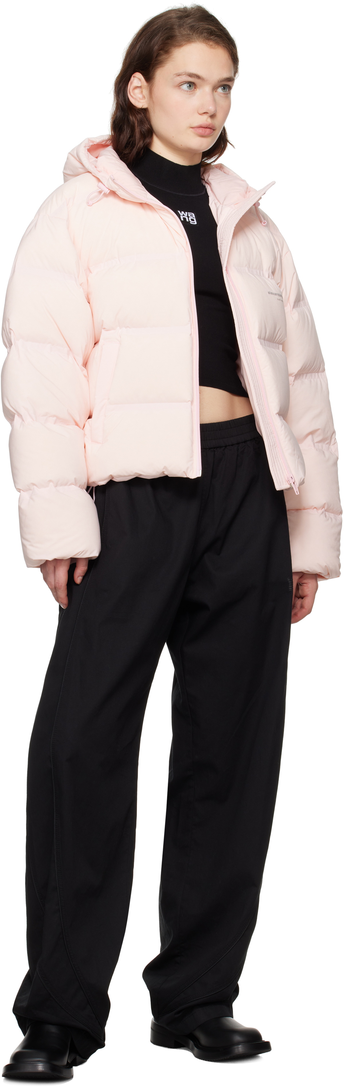 Alexander wang ダウン Alexander Wang Black Fur Trim Down Jacket Alexander Wang