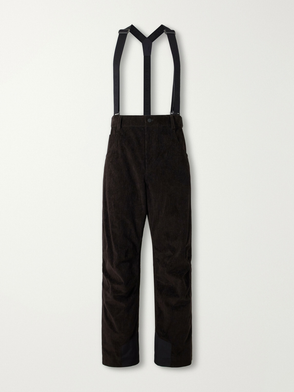 Moncler Grenoble - Straight-Leg Padded Webbing-Trimmed Stretch Cotton-Corduroy Ski Salopettes - Brown