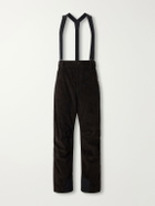 Moncler Grenoble - Straight-Leg Padded Webbing-Trimmed Stretch Cotton-Corduroy Ski Salopettes - Brown