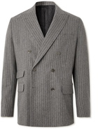 Acne Studios - Oversized Double-Breasted Pinstriped Wool-Blend Suit Jacket - Gray