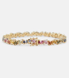 Suzanne Kalan - Fireworks 18kt yellow gold bracelet with diamonds and sapphires