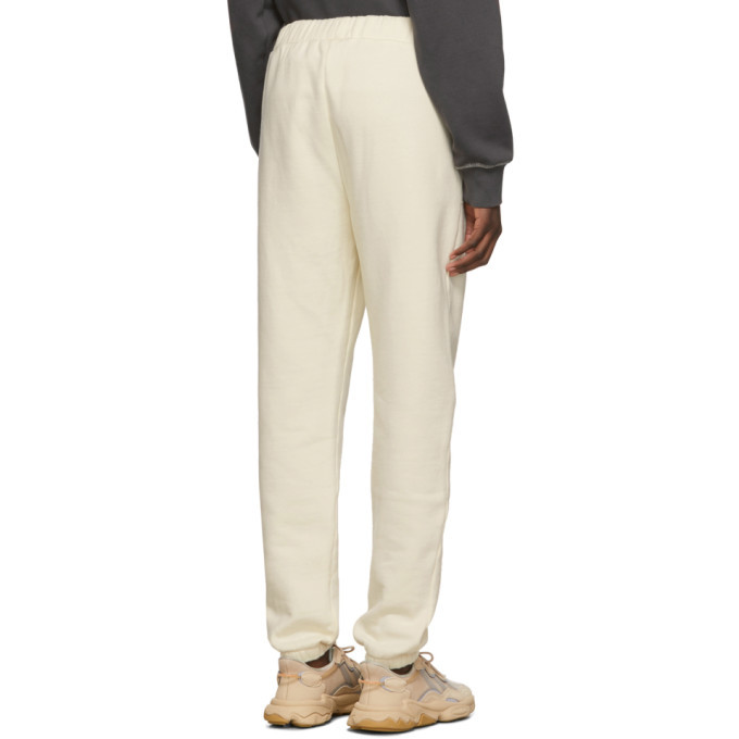 Polythene* Optics Off-White Fleece Overlocking Lounge Pants