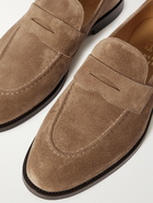 Brunello Cucinelli - Flex Suede Penny Loafers - Brown