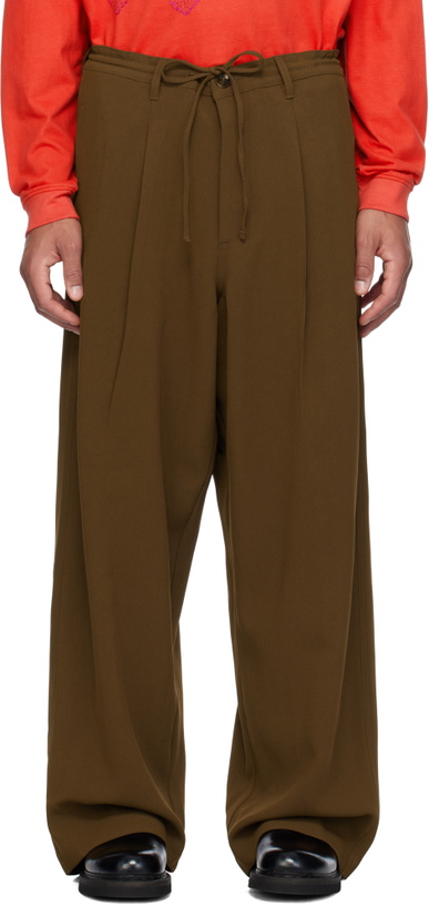 Photo: Glass Cypress Brown Multipleated Trousers
