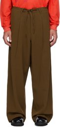 Glass Cypress Brown Multipleated Trousers