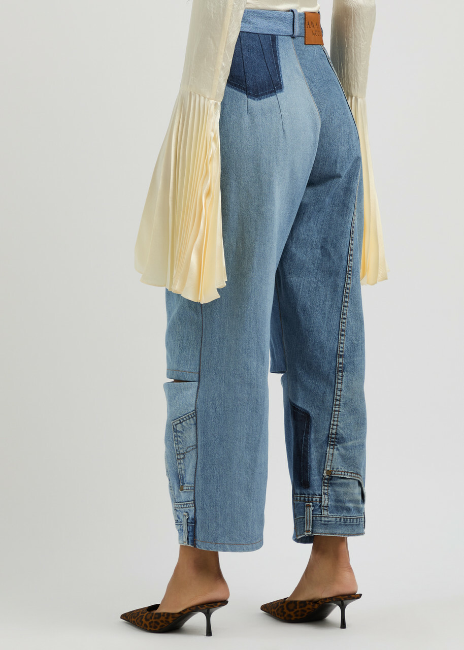 A.W.A.K.E Mode Cut-out Straight-leg Jeans Blue