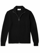 Officine Générale - Ribbed Merino Wool Zip-Up Sweater - Black