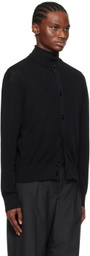 LEMAIRE Black Convertible Collar Cardigan