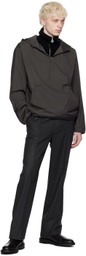 AMOMENTO Brown Half-Zip Hoodie