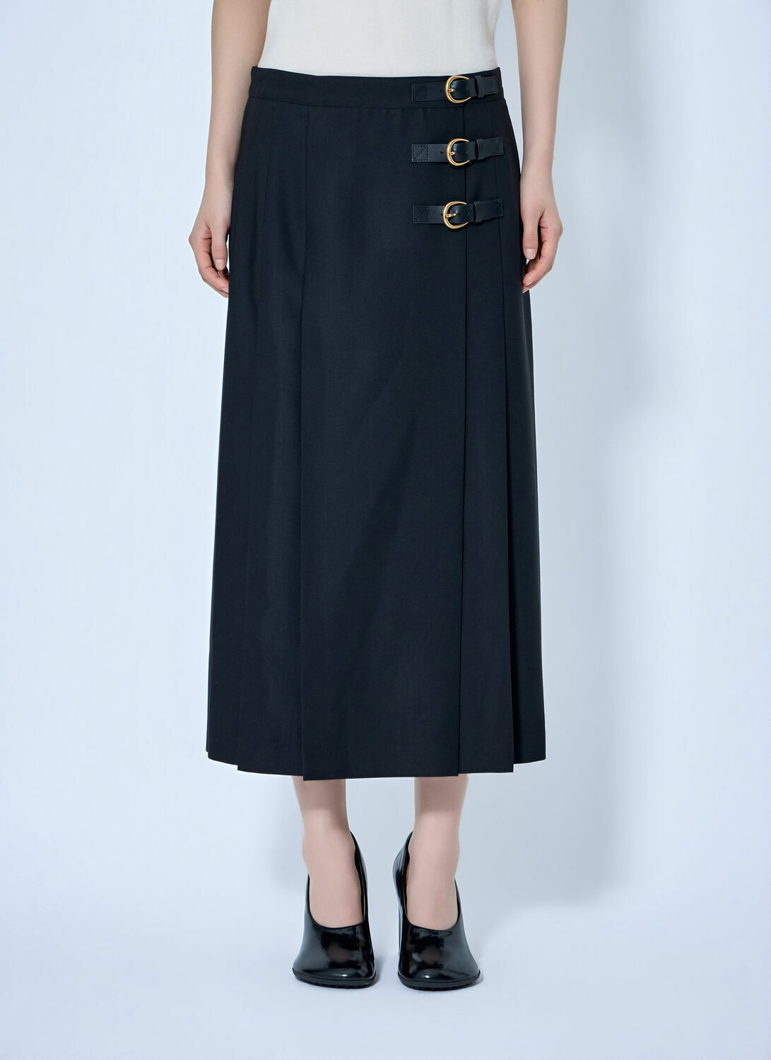 Chloé Virgin Wool Skirt with Buckles