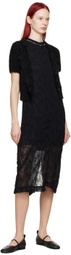 Youth Black Raw Edge Midi Dress