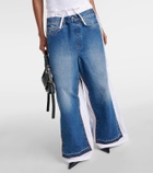 Jean Paul Gaultier Paneled mid-rise wide-leg jeans
