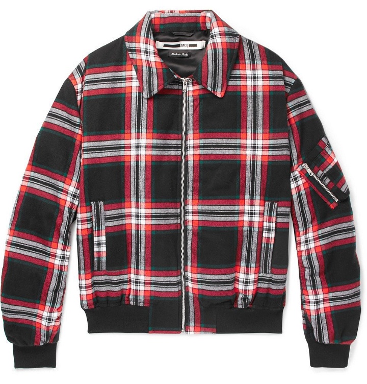 Photo: McQ Alexander McQueen - Quilted Checked Brushed-Cotton Blouson Jacket - Men - Red