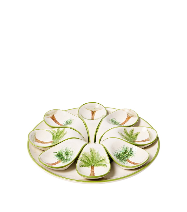 Photo: Les-Ottomans Palm set of 8 ceramic starter plates and platter