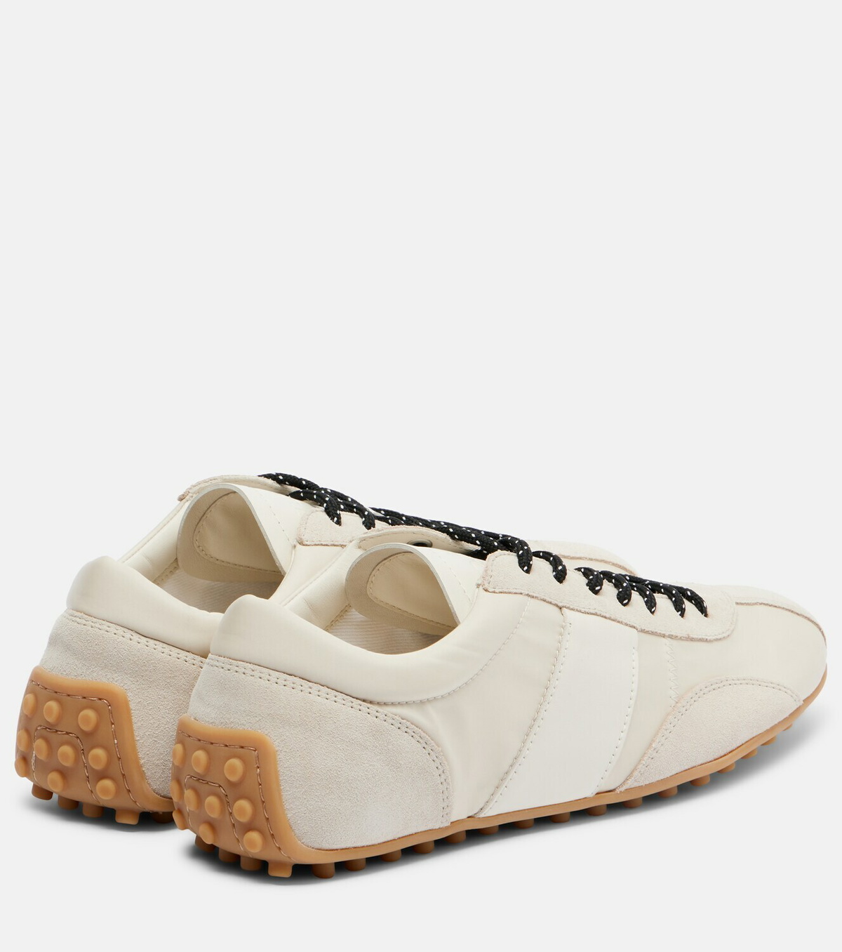Tod's Suede-trimmed satin sneakers