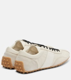 Tod's Suede-trimmed satin sneakers