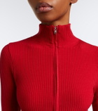 Perfect Moment Ribbed-knit wool-blend bodysuit