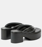 Dries Van Noten Leather platform thong sandals