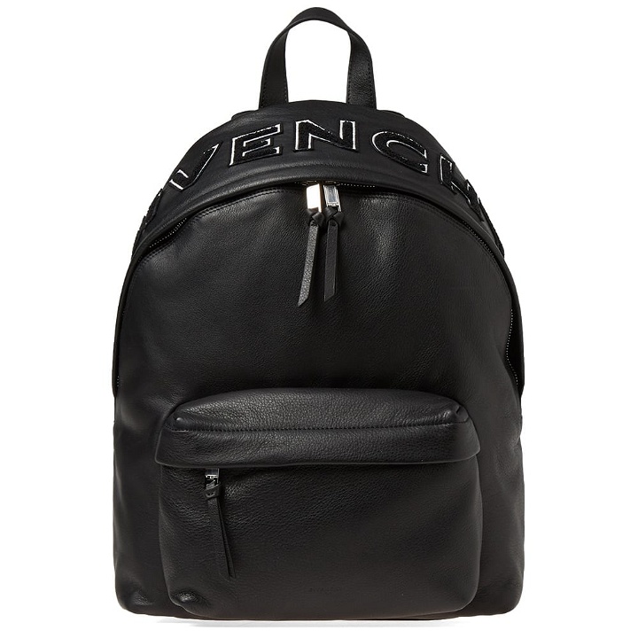 Photo: Givenchy Varsity Logo Leather Backpack