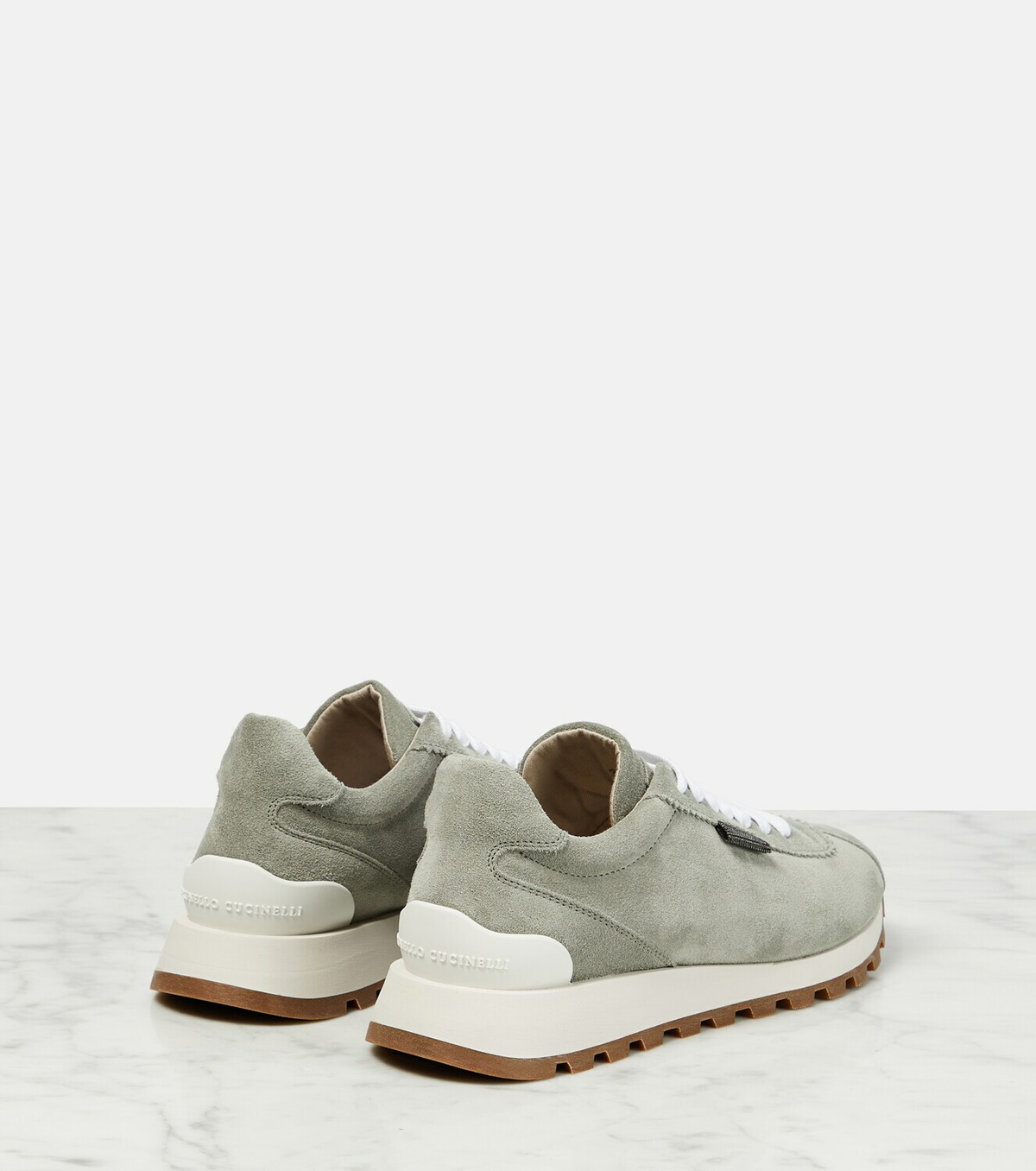 Brunello Cucinelli - Monili beaded suede low-top sneakers